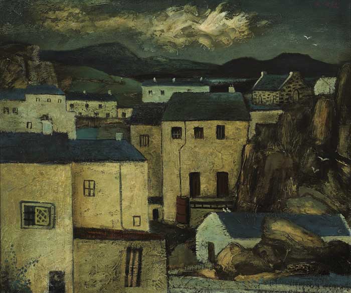 FISHING VILLAGE, BUNBEG, COUNTY DONEGAL by Daniel O'Neill (1920-1974) at Whyte's Auctions