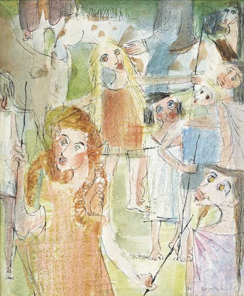 TINKER CHILDREN AT A FAIR, 1946 by Louis le Brocquy HRHA (1916-2012) at Whyte's Auctions
