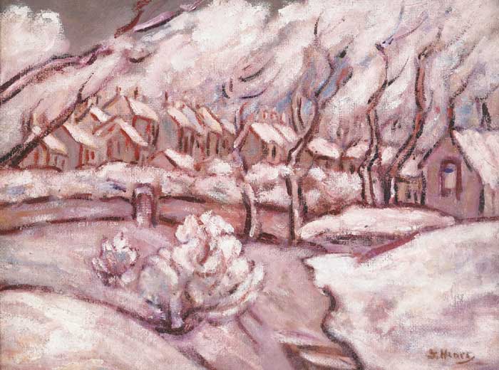 SNOW AT RATHGAR by Grace Henry HRHA (1868-1953) at Whyte's Auctions