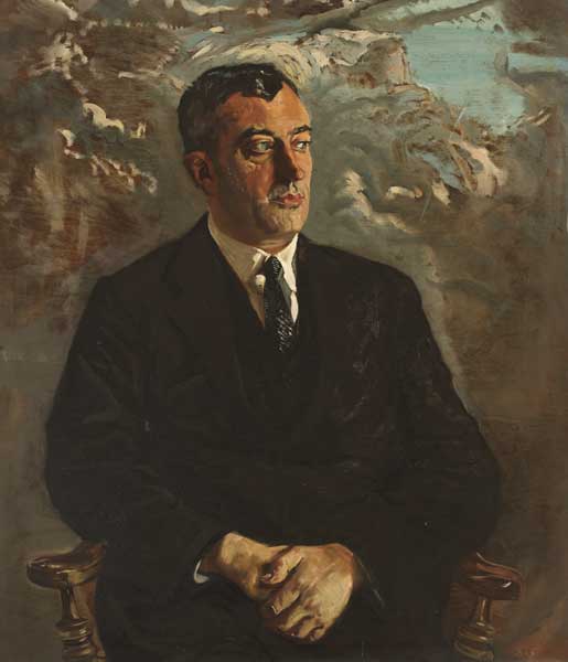 PORTRAIT OF DR. JOSEPH CHRISTOPHER WALSH OF CLONMEL (ONLY BROTHER TO MAY KEATING, THE ARTIST'S WIFE), c.1930-32 by Se�n Keating PPRHA HRA HRSA (1889-1977) at Whyte's Auctions