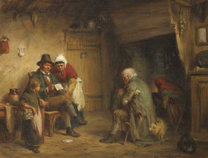 NEWS FROM THE FRONT, 1901 by Robert Sanderson (Scottish, 1848-1908) at Whyte's Auctions