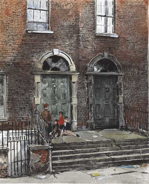 DOORWAYS IN BRIDE STREET, DUBLIN by Flora H. Mitchell (1890-1973) (1890-1973) at Whyte's Auctions