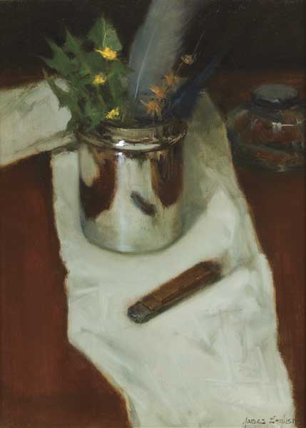 STILL LIFE WITH FLOWERS AND PEN KNIFE, 2003 by James English sold for �800 at Whyte's Auctions