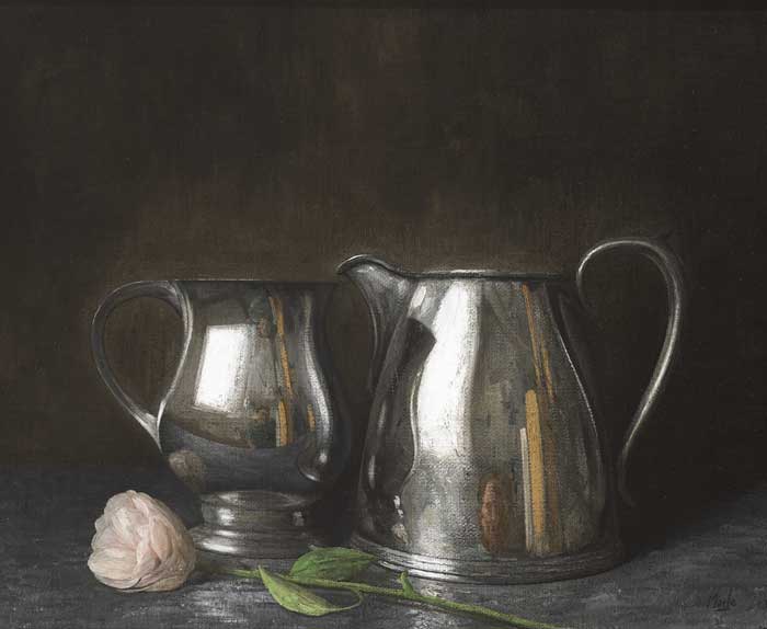 SILVERWARE AND ROSE by Stuart Morle (b.1960) (b.1960) at Whyte's Auctions