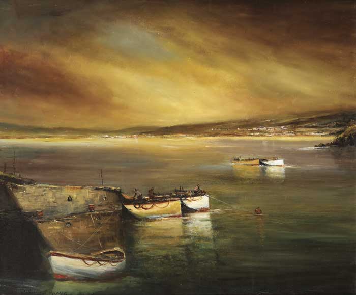 WEST OF IRELAND FISHING HARBOUR by Norman J. McCaig (1929-2001) at Whyte's Auctions