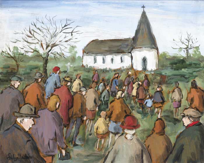 GOING TO MASS by Gladys Maccabe sold for 3,800 at Whyte's Auctions