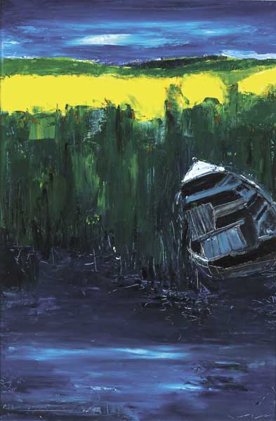 BOAT IN REEDS, NOVEMBER, 1999 by Ann Dowdigan sold for �450 at Whyte's Auctions