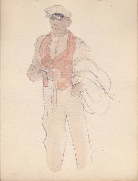 GALWAY MAN IN WAISTCOAT AND CAP by Jack Butler Yeats RHA (1871-1957) at Whyte's Auctions