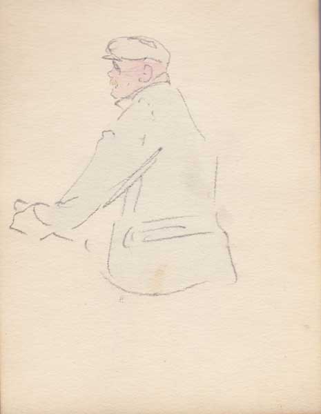 PROFILE OF A MAN WITH MOUSTACHE IN A CAP by Jack Butler Yeats RHA (1871-1957) at Whyte's Auctions