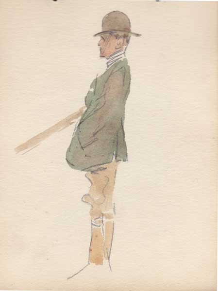 PROFILE OF A SMARTLY ATTIRED MAN by Jack Butler Yeats RHA (1871-1957) at Whyte's Auctions
