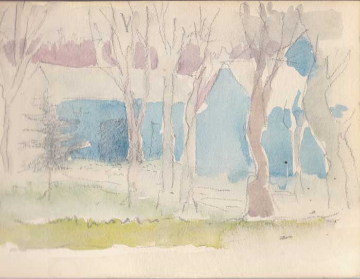 VIEW OF THE LAKE THROUGH TREES by Jack Butler Yeats RHA (1871-1957) at Whyte's Auctions