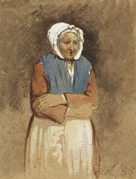 ELDERLY WOMAN WITH HEADRESS, 1855 by Erskine Nicol ARA RSA (1825-1904) ARA RSA (1825-1904) at Whyte's Auctions