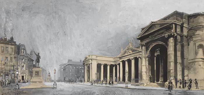 THE BANK OF IRELAND (COLLEGE GREEN), DUBLIN, 1883 by Joseph Pennell (American, 1857-1926) at Whyte's Auctions