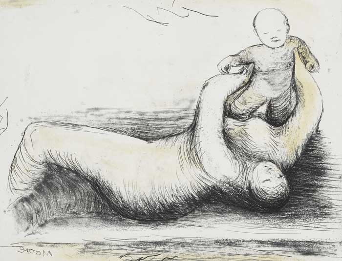 MOTHER AND CHILD XII, 1983 by Henry Moore OM CH FBA (British, 1898-1986) at Whyte's Auctions