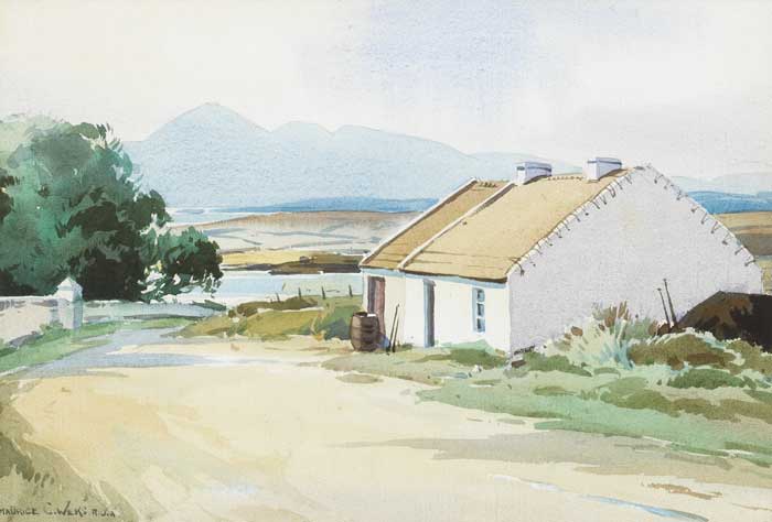 COTTAGE AT A ROADSIDE by Maurice Canning Wilks RUA ARHA (1910-1984) at Whyte's Auctions
