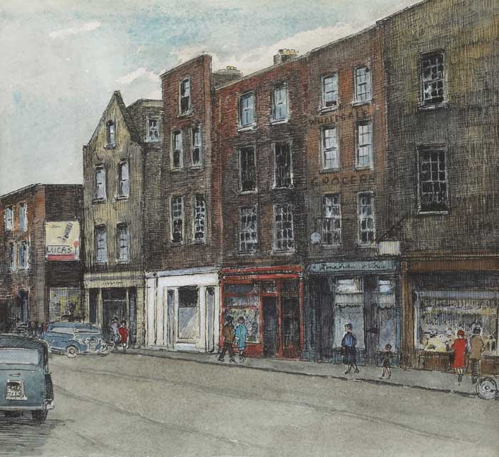 AUNGIER STREET, DUBLIN, 1966 by Flora H. Mitchell (1890-1973) at Whyte's Auctions