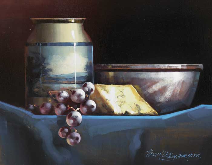 STILL LIFE WITH CHEESE by David Ffrench le Roy sold for �1,000 at Whyte's Auctions