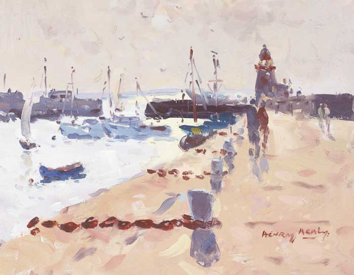 EAST PIER DUN LAOGHAIRE by Henry Healy RHA (1909-1982) at Whyte's Auctions