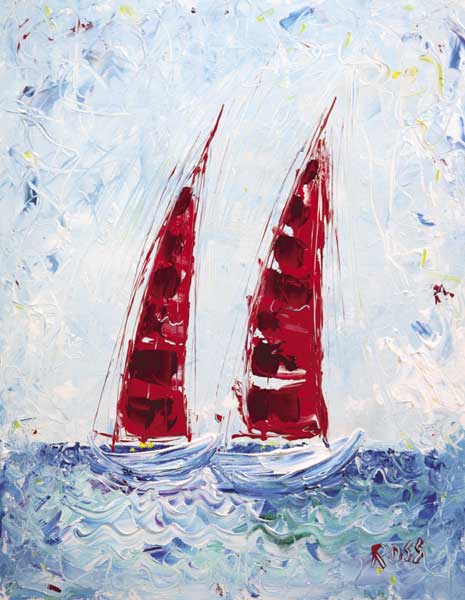 BLUE DAY SAILING I and II, 2008 (A PAIR) by Ross Eccles (b.1937) at Whyte's Auctions