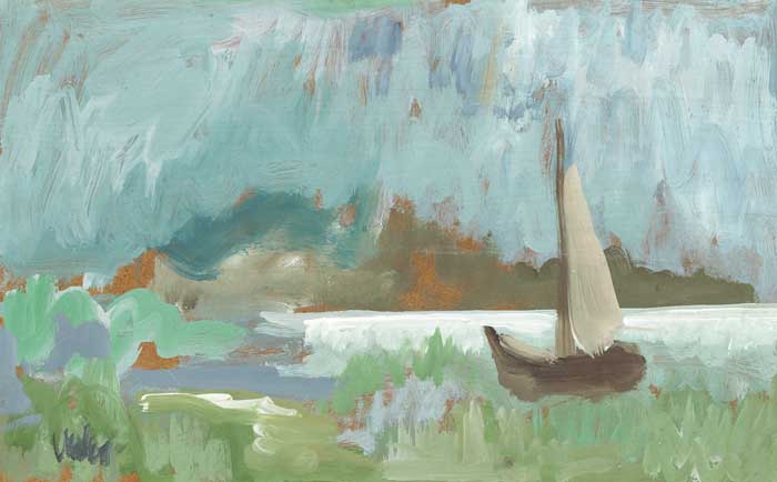 SAILBOAT IN A LAKE by Markey Robinson (1918-1999) (1918-1999) at Whyte's Auctions