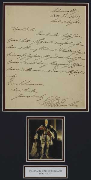 1827 King William IV Letter at Whyte's Auctions