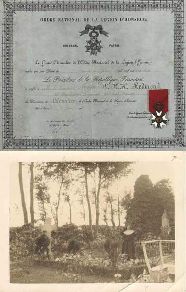 1917 (21 June) Legion d'Honneur to Major William Redmond, posthumously at Whyte's Auctions