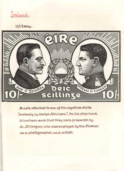 stamp designs featuring Michael Collins and Arthur Griffith at Whyte's Auctions