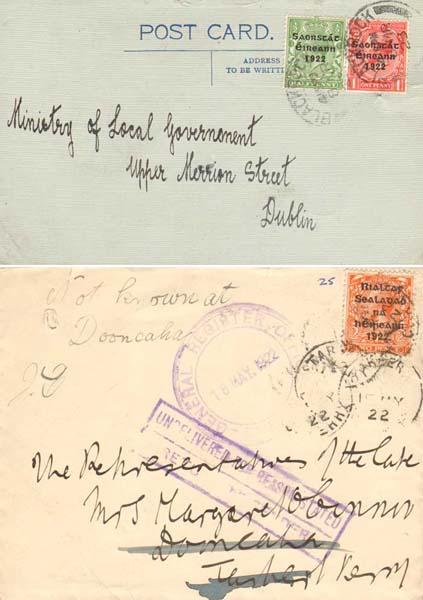 1922-1939. Postal History Collection of Stamped and franked envelopes and postcards with scarce markings at Whyte's Auctions
