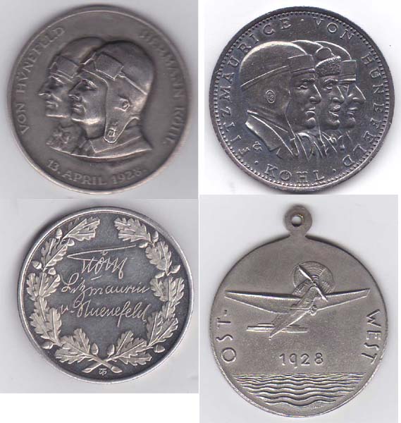 1928 First East-West Flight - Collection of Silver Medals at Whyte's Auctions