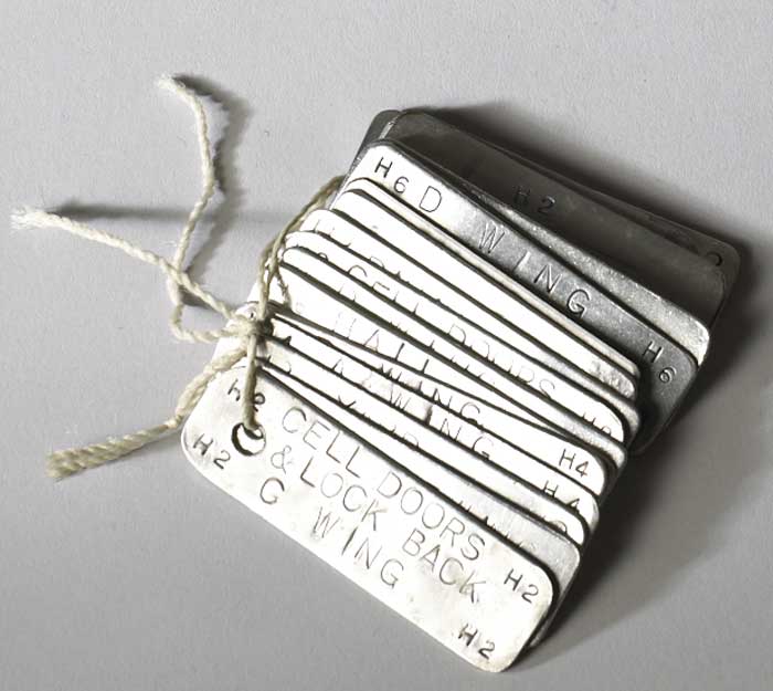 Long Kesh - The Maze Prison - Key Tags for H Blocks H2, H4, H6 etc at Whyte's Auctions