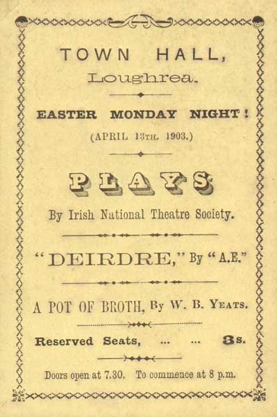 Irish Theatre: 1903 Yeats and Russell plays at Loughrea, and 1912 "The Irish Patriot" play at Youghal at Whyte's Auctions