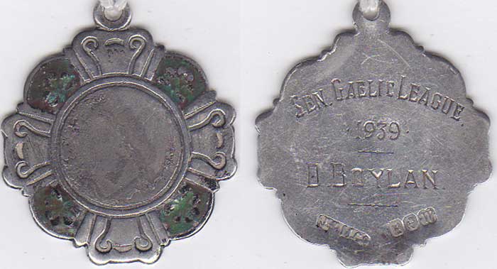 GAA Football 1939 Senior Gaelic League Medal to D. Boylan, Kildare at Whyte's Auctions