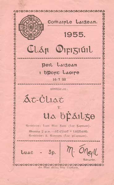 GAA. Leinster Football Championship 1955 programmes at Whyte's Auctions