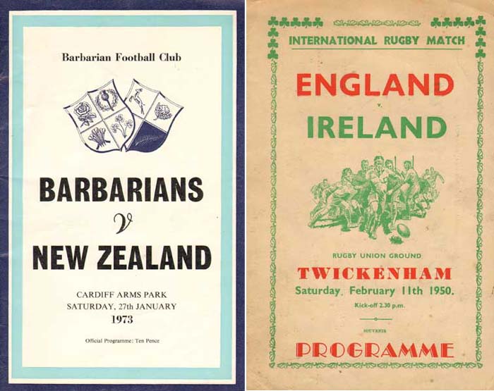 1950-56 Irish Rugby Programmes, two with autographs at Whyte's Auctions