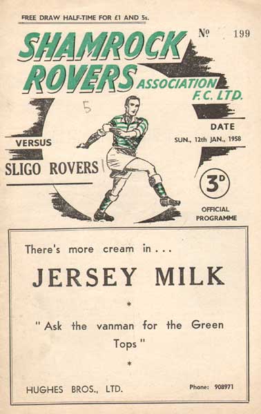 Football 1958-59 Shamrock Rovers collection of programmes at Whyte's Auctions