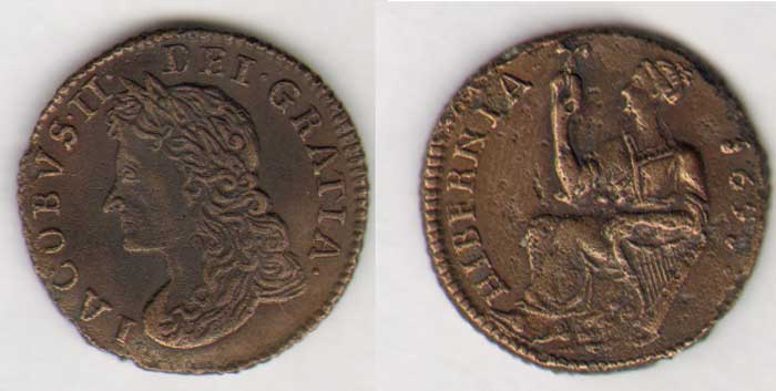James II. Limerick Farthing 1691. 1691 at Whyte's Auctions