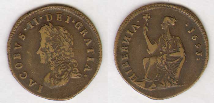 James II. Limerick Halfpenny 1691. 1691 at Whyte's Auctions