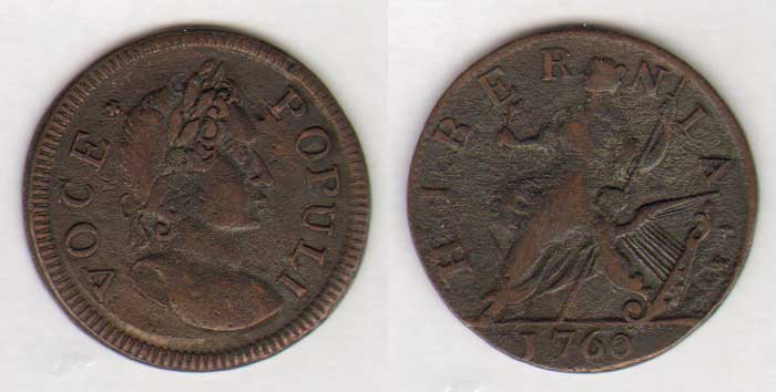 George III. Voce Populi 1760 Halfpenny.(4). at Whyte's Auctions