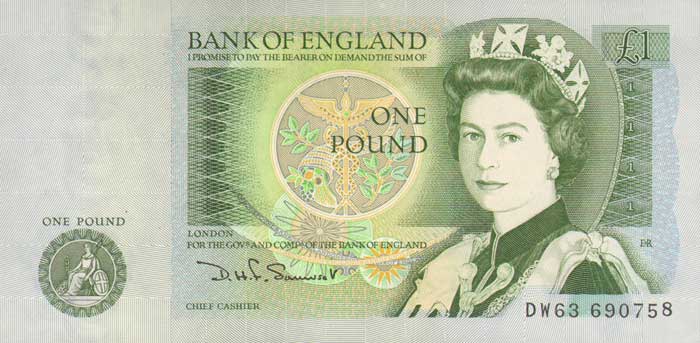Great Britain. Bank of England. Britannia and Portrait Series One Pound. at Whyte's Auctions