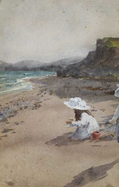 CHILDREN PLAYING ON BEACH by William Percy French (1854-1920) at Whyte's Auctions