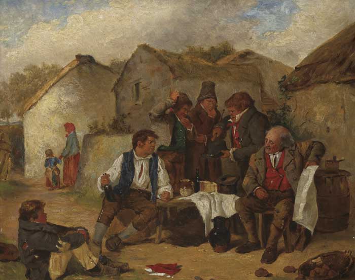 FIGURES IN A VILLAGE, 1860 by Erskine Nicol ARA RSA (1825-1904) at Whyte's Auctions
