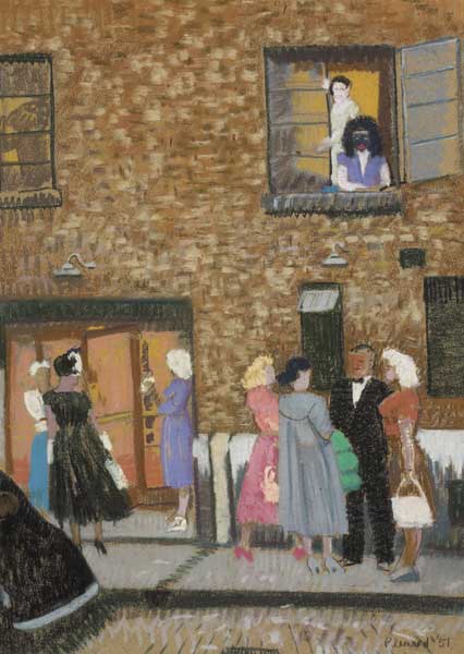 THEATRE ROYAL, STAGE DOOR, MAY 1951 by Patrick Leonard HRHA (1918-2005) HRHA (1918-2005) at Whyte's Auctions