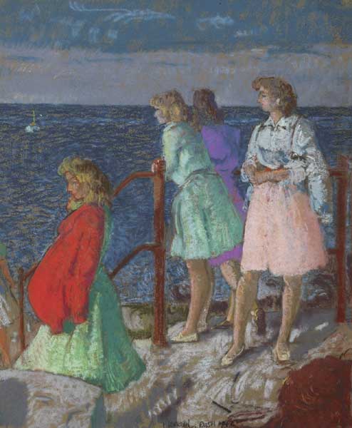 BY THE PIER, RUSH, 1942 by Patrick Leonard HRHA (1918-2005) HRHA (1918-2005) at Whyte's Auctions