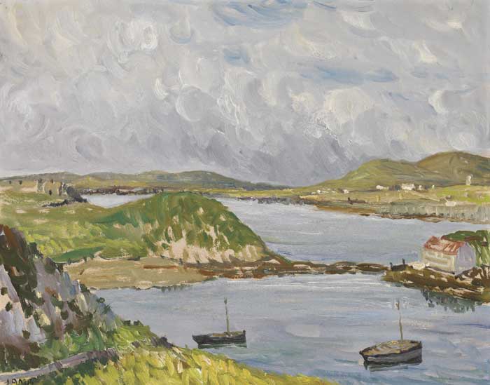 BOATS IN A WEST OF IRELAND INLET by Charles Vincent Lamb RHA RUA (1893-1964) RHA RUA (1893-1964) at Whyte's Auctions