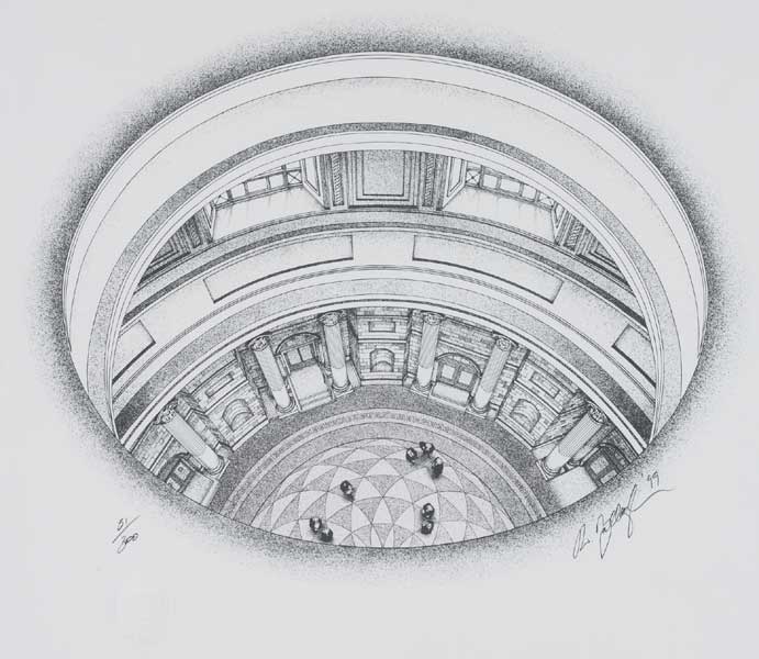 THE ROUND HALL, FOUR COURTS, DUBLIN, 1999 by Robert Ballagh sold for �650 at Whyte's Auctions