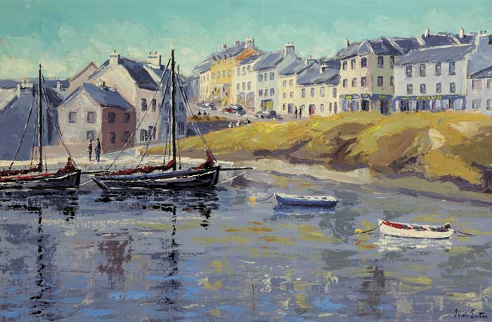 MORNING SUNLIGHT, ROUNDSTONE HARBOUR, COUNTY GALWAY by Ivan Sutton (b.1944) (b.1944) at Whyte's Auctions