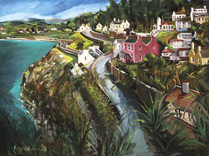 THE VICO ROAD, DALKEY, LOOKING TOWARDS THE OBELISK ON KILLINEY HILL by Gerard Byrne (b.1958) (b.1958) at Whyte's Auctions
