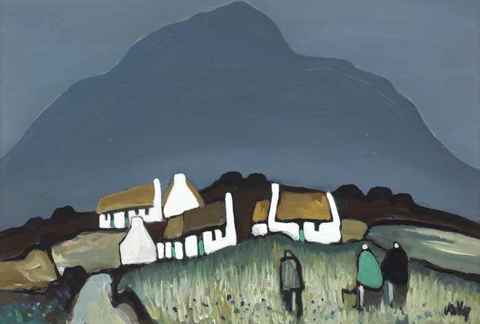 SHAWLIES AND COTTAGES, ACHILL ISLAND by Markey Robinson (1918-1999) (1918-1999) at Whyte's Auctions