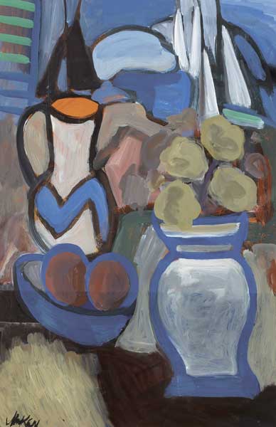 STILL LIFE WITH FRUIT AND FLOWERS BY A WINDOW by Markey Robinson (1918-1999) (1918-1999) at Whyte's Auctions