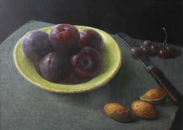 STILL LIFE WITH PLUMS AND ALMONDS, 2010 by Stuart Morle (b.1960) (b.1960) at Whyte's Auctions